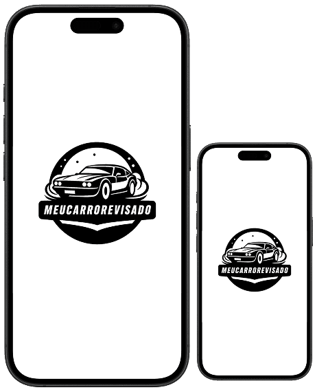 Mockup do aplicativo MeuCarroRevisado em um celular